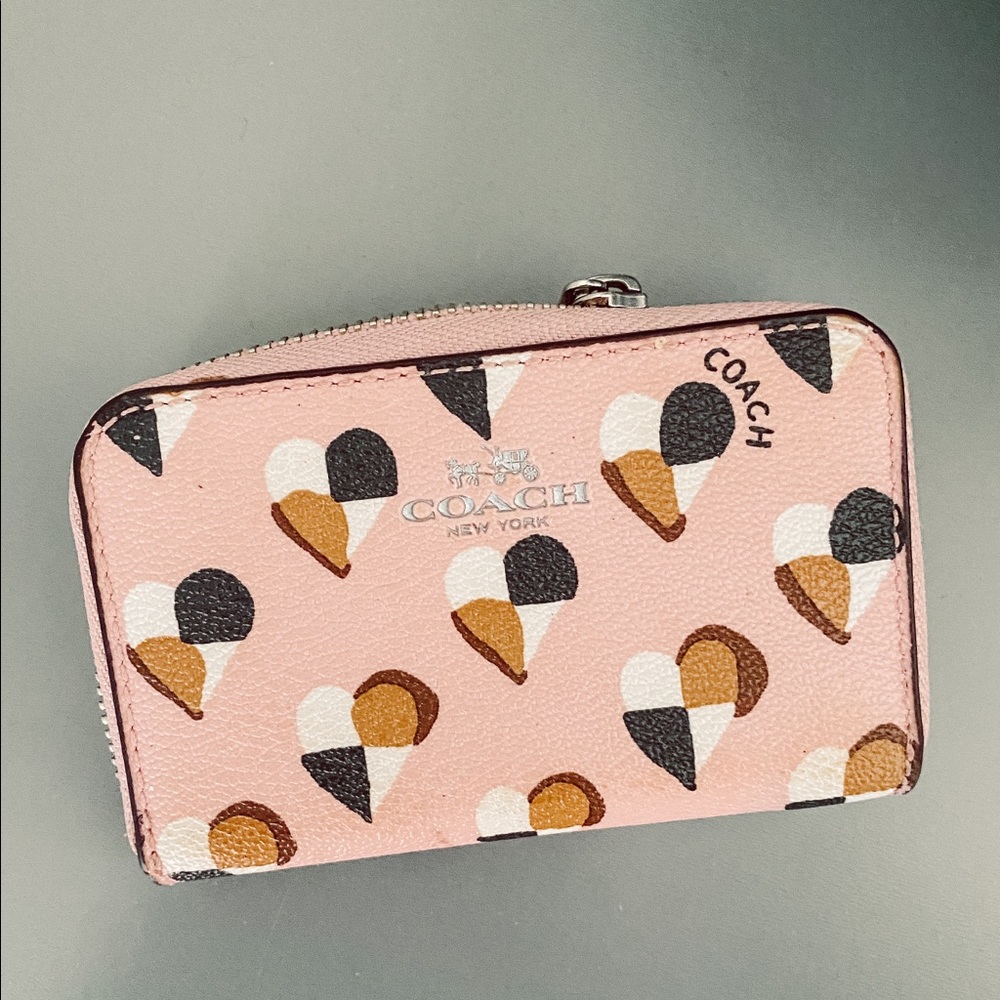 Coach Checkered Heart Wallet